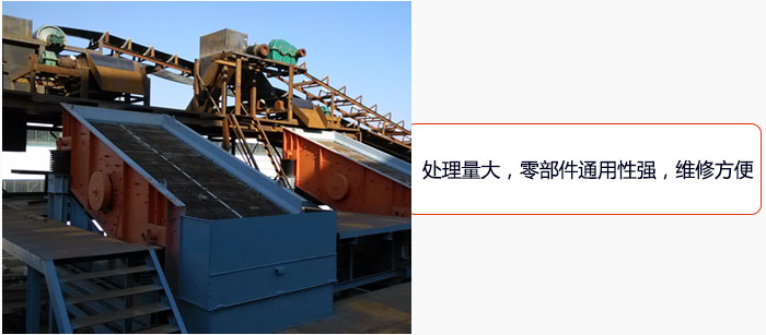 圓振動篩處理量大，零部件通用性強，維修方便。